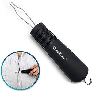 ComfiCare® Knopenhaak en rits opener-sluiter PREMIUM - knoophaak - knopenhaak hulpmiddel - knopenhaak goodgrips - ritstrekker - Zwart