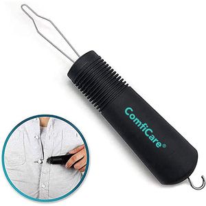 ComfiCare® Knopenhaak en rits opener-sluiter - knoophaak - knopenhaak hulpmiddel - ritstrekker - Grijs