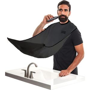 Bondoo Baard schort - Scheerschort- Baardhaarvanger voor mannen Scheren & trimmen - niet-klevende baardcape-verzorgingsdoek - Waterdicht - met 2 sterke zuignappen - Valentijn cadeau - zwart