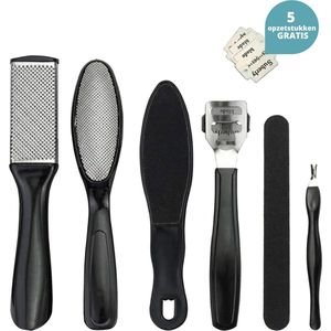 BeautyFit® - Eelt Verwijderaar 6 delig - Eelt Rasp - Eeltschaaf - Eeltschraper - Eelt Mesjes - Eelt Vijl - Eelt Verwijderaar Mesje - Eeltverwijderaar