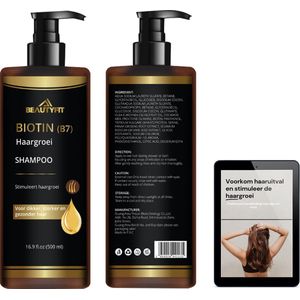 BeautyFit® - Haargroei Shampoo PRO - Incl. Ebook - Haargroei Producten Mannen Vrouwen - Biotine - Haar Versneller - Beschadigd Haar - Haar Vitamines
