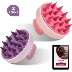 BeautyFit® - Scalp Massager - 2 stuks - Incl. Ebook - Anti roos - Shampoo Brush - Scalp Brush - Hoofdhuid Massage Borstels - Haargroei Versneller - Haarborstel