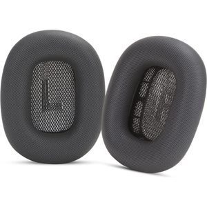 Lederen Set Oorkussens Voor Apple Airpods Max koptelefoon / headphones, Vervangende Kussens Voor Hoofdtelefoon - 1 Paar - Zwart / Space Gray
