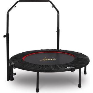Luxari - Fitness Trampoline Pro - Inclusief stang & Beschermhoes - Ø 105cm - Inklapbaar - Belastbaar tot 120 kg - Hometrainer - Fitness Trampoline