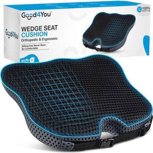 Good4You - Orthopedisch Wigkussen - Zwart-Blauw - Memory Foam