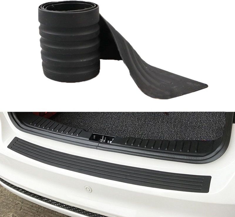 VCTparts Kofferbak Lijst Achterbumper Beschermstrip - Krasbestendig Rubber Dorpelplaat 90 cm - Zelfklevend met 3M Tape