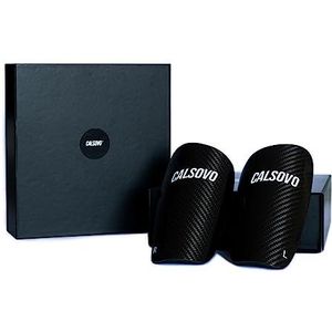 CALSOVO Shin Pads | Combo Pack | Carbon | Bescherming | Voetbal | Mini (9 cm)