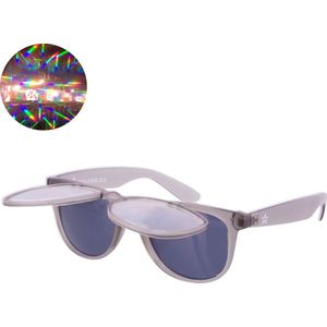 TWINKLERZ® - Spacebril - Space Bril - Space Zonnebril - Caleidoscoop Bril - Diffractie Bril - Festival Bril - Grijs