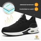 Shraks Veiligheidsschoenen - Sneakers voor Dames en Heren - Zwart Multi-materiaal