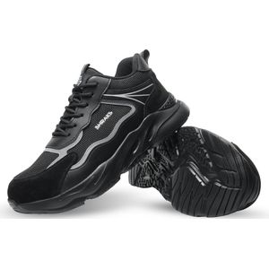 Shraks Moda Veiligheidsschoenen - Ademend Sneaker met Stalen Neus - Zwart