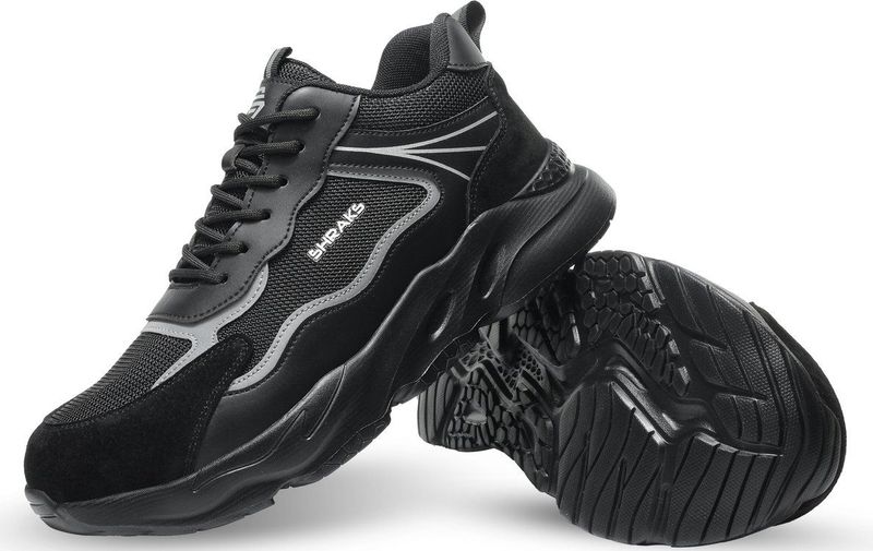 Shraks Moda Veiligheidsschoenen - Ademend Sneaker met Stalen Neus - Zwart