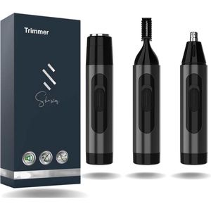 Shasim Elektrisch Oplaadbare 3 in 1 Neus/ oor, baard en wenkbrauwtrimmer mannen - Zwart