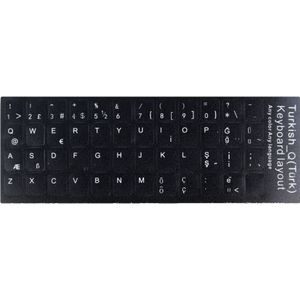 Geeek Internationale Toetsenbord Stickers Turks Toetsenbord (QWERTY) - Geschikt voor Laptop, Macbook en losse toetsenborden