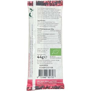 Chocoladereep Framboos - 60% Cacao - BIO