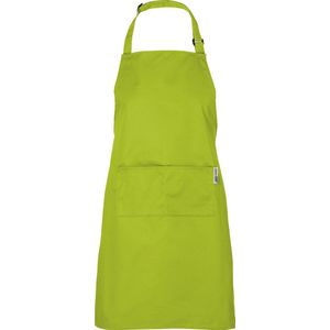 Chefs Fashion - Keukenschort - Lime Groen Schort - 2 zakken - Simpel verstelbaar - 71 x 82 cm - one size groen textiel Schort-Lime-9563