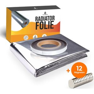 Radiatorfolie 750cm x 50cm Met Magneettape + 12 magneten - Radiatorfolie - Met Magneten - Radiator folie magneten - Verlaag Je Gasverbruik - Radiator Reflecterende Folie - Dubbele Isolatie - Radiatorfolie Met Magneet - Isolatiefolie