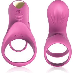 Darenci Penis Ring - Vibrator - Cock Ring - Mannen & Vrouwen - G-spot stimulator - Elektrisch - Oplaadbaar - Penis Stimulator - Remote control - Roze