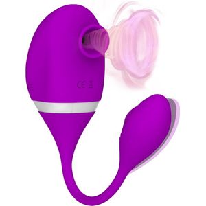 Darenci - Zuigvibrator - G-spot Vibrator - Vibrator voor man en vrouw - Zuigt en Vibreert - Clitoris Stimulator - Sex Toys - Siliconen - Paars