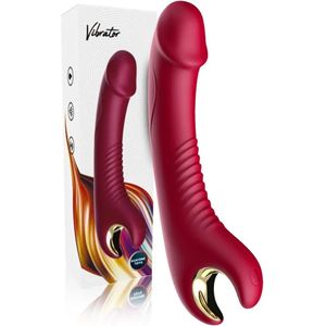 Darenci DARE Elektrische Vaginamassager - Thrusting Dildo - Siliconen Vibrator - Seksspeeltje - Sextoy - Satisfier - Plezier voor mannen en vrouwen - G-Spot Stimulator - Rood