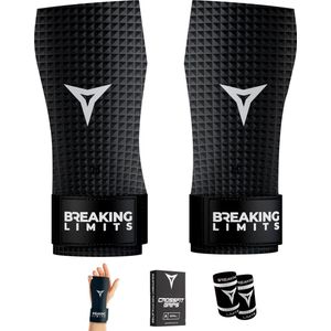 Breaking Limits Hypalon Crossfit Grips - Crossfit Handschoenen - Turnen - Fitness & Gymnastics - Zwart- Maat L