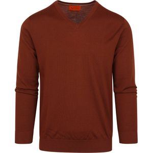 Suitable Pullover V-Hals Merino Brique - Heren