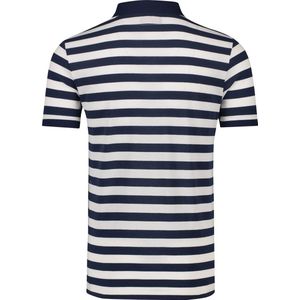 Portofino - Polo Korte Mouw - Blauw Wit Gestreept - 100% Katoen