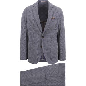 Suitable Kostuum Flex Ruiten Blauw - Maat 48 - Heren - Sneaker Suit