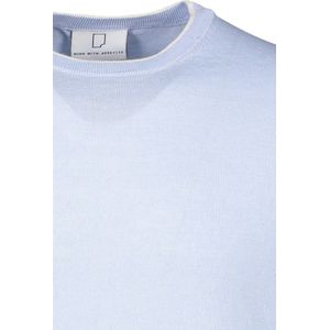 Born With Appetite - T-shirt - Effen Lichtblauw - Linnen/Katoen - Normale Fit