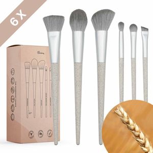 Bamboozy Makeup Kwasten Set Tarwestro - Make Up Brush Foundation Oogschaduw Poeder kwast Brush Contour Eyeliner - 6 stuks