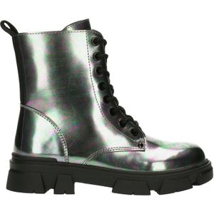 Bullboxer, Schoenen, Dames, Veelkleurig, 37 EU, Leer, Meisjes Metallic Holografische Veterboots