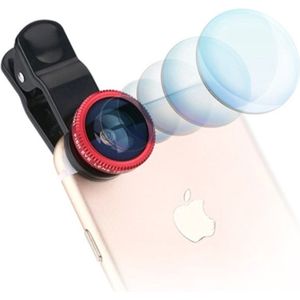 Peachy Universele 3in1 Groothoek Fisheye Macro Lens - met Telefoon Smartphone Clip