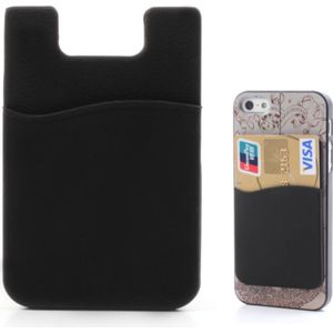 Peachy Universele Cardholder opplak pasjeshouder silicone telefoon - Zwart