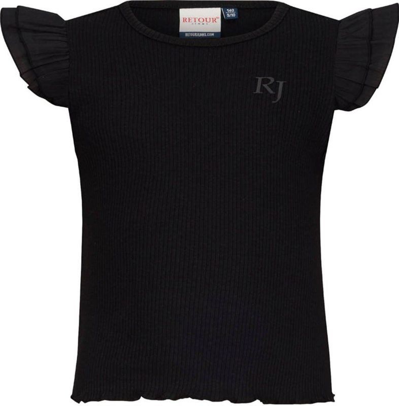 Retour Jeans - T-shirt - Zwart - Rib Gebreid