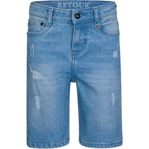 Retour Jeans - Korte Broek - Blauw - Katoen - Verstelbare Taille