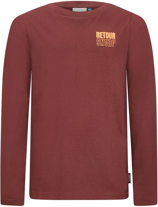 Retour Jeans - Shirt - Lichtoranje/Wijnrood - Lange Mouw