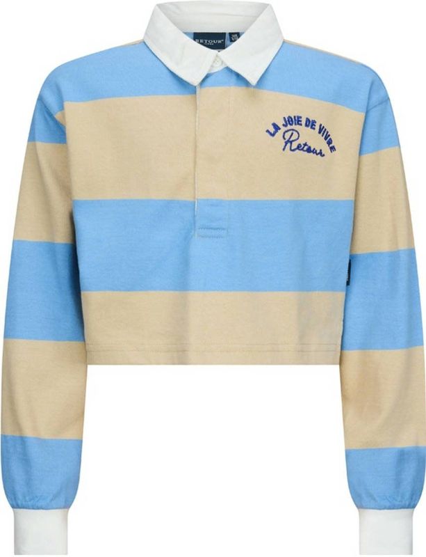 Retour Jeans - Hinde - Polo - Lichtblauw - Lange Mouwen - Cropped