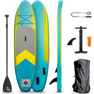 BluMill Opblaasbaar SUP Board - Stand Up Paddle Board - Verstelbare Peddel - Complete set - Inclusief Pomp - Inclusief Enkelkoord - 300 cm