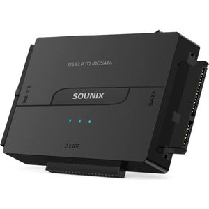 Sounix USB 3.0 naar 2.5&3.5 inch SATA III&IDE harde schijf adapter - Met ondersteuning 12V 2A externe voedingsadapter - tot 4TB