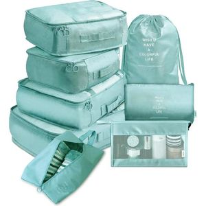 Packing Cubes Set 7-Delig - Kleding organizer voor koffers, tassen en backpack - Turquoise