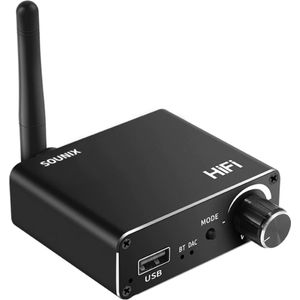 Sounix 192k Digitaal naar analoog audio converter - 3 in 1 BT 5.0 Receiver/Digitaal naar Analoog Conversie/U Disk Playback met Coaxiale Toslink Adapter