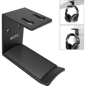 BOTC Headset Houder - Headset Standaard - Koptelefoon Haak - Hoofdtelefoon Hanger - Aluminium - Zwart