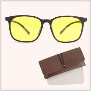 Montour Nachtbril - Auto - Ray - Vierkant Model - Zwart - Met Brillenhoes en -doek