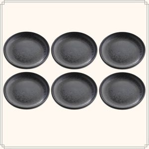 OTIX Dinerbord - Zwart - 6 stuks - Aardewerk - 26cm - HOLLY