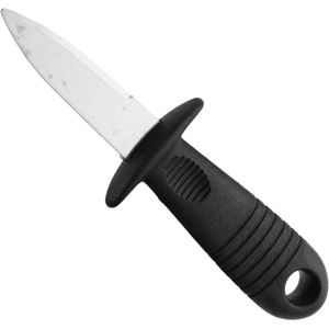 Oestermes - Oesterbreekmes - Zwart - 14.5x5x1.7 cm - RVS