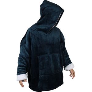 Orange85 Hoodie Deken - met Mouwen - Fleece - Donker Blauw - Oversized - Snuggle - Blanket - Plaid - Dames - Heren