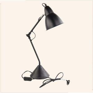 MISOU Bureaulamp Zwart Verstelbaar Metaal Retro 25x15x62cm