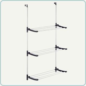 Nordix Wasrek -Droogrek - Deur - Inklapbaar - Hangend - Wit - 61.50x30x125cm - Metaal - Kunststof