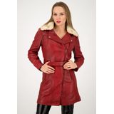 Urban 5884 - Milou - Leren Jas - Rood - 100% Lamsleer
