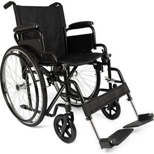 Dunimed - Premium Opvouwbare Rolstoel - Zwart - Inclusief Opbergtas