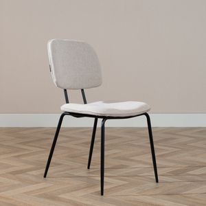 Scandinavische eetkamerstoel Ivar gerecyclede stof beige